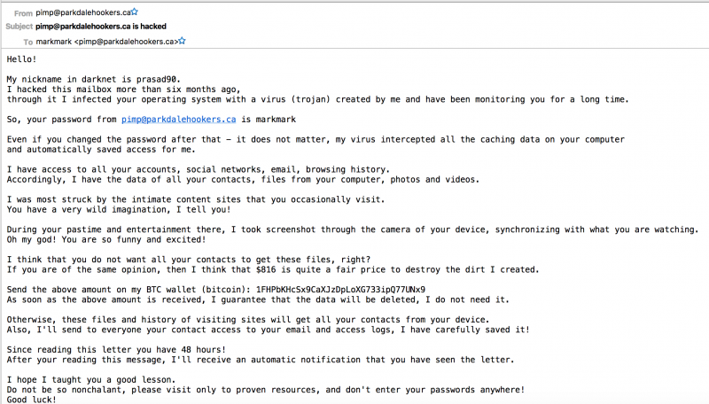 What To Do About Those You Ve Been Hacked Pay Me Bitcoin Email Spams - 