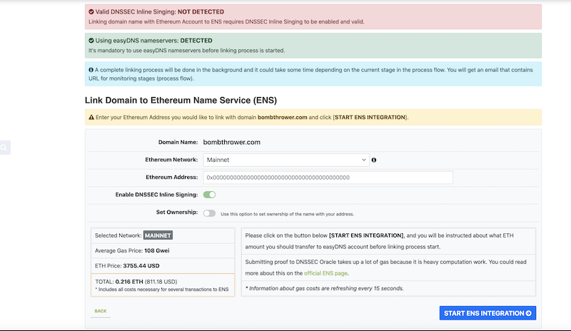 New, Improved and Expanded Ethereum Name Service (ENS) Integration now online