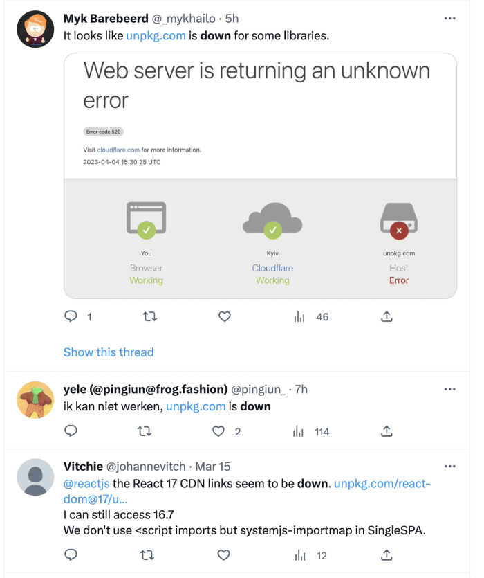 Unpkg.com outage and why half the web ground to a halt today